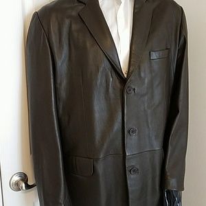 ✔HP✔Knoles &carter men's chocolate leather blazer